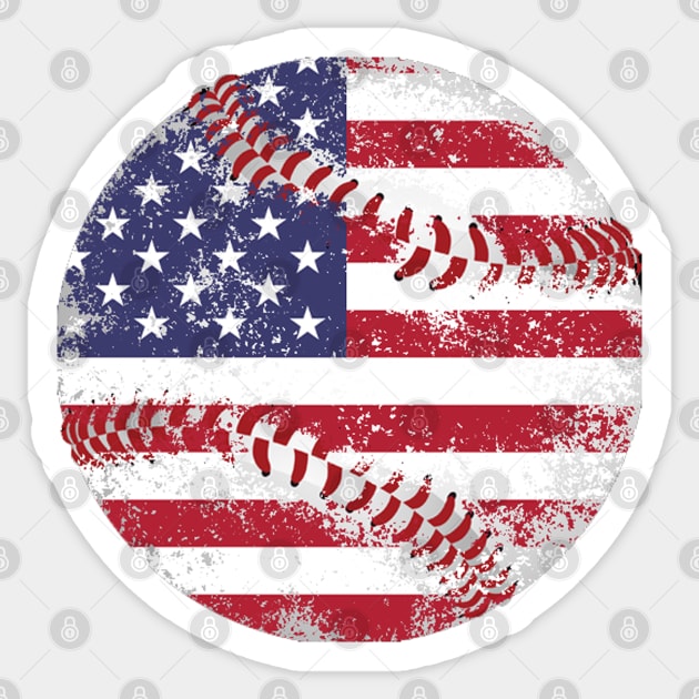 Baseball American Flag Sticker by zerouss